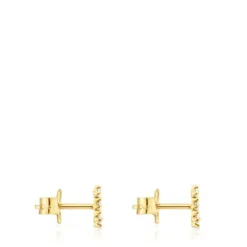 Gold Strip earrings with diamonds Les Classiques