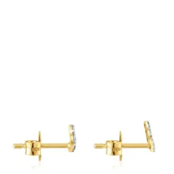 Gold Strip earrings with 0.08ct diamonds Les Classiques