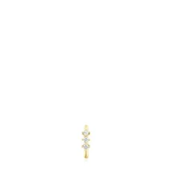 Gold Strip hoop earring with diamonds Les Classiques