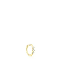 Gold Strip hoop earring with diamonds Les Classiques