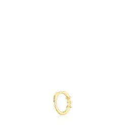 Gold Strip hoop earring with diamonds Les Classiques