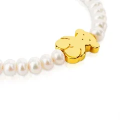 Gold Sweet Dolls Bracelet with pearls and big Bear motif
