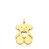 Gold Sweet Dolls Pendant big size. Bear motif with heart hole