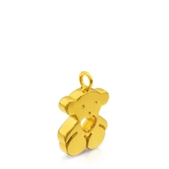 Gold Sweet Dolls Pendant big size. Bear motif with heart hole