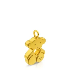 Gold Sweet Dolls Pendant big size. Bear motif with heart hole