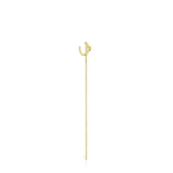 Gold TOUS Cool Joy heart charm Earring with chain