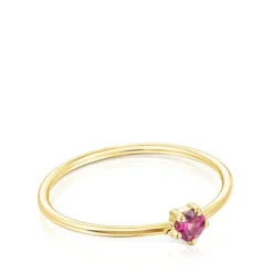 Gold TOUS Cool Joy Ring with rhodolite