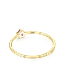 Gold TOUS Cool Joy Ring with rhodolite