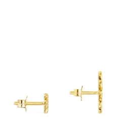 Gold TOUS Good Vibes clover – serpent Earrings with Diamonds