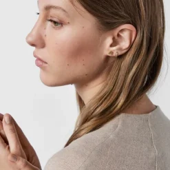 Gold TOUS Good Vibes clover Earrings