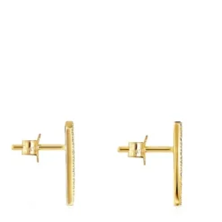 Gold TOUS Good Vibes cornucopia Earrings with Diamonds