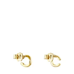 Gold TOUS Good Vibes horseshoe Earrings with Diamonds