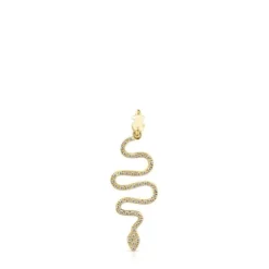 Gold TOUS Good Vibes serpent Pendant with Diamonds
