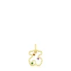 Gold Tsuri Bear pendant with gemstones