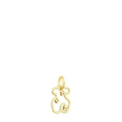 Gold Tsuri Bear pendant with gemstones