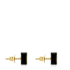 Gold tulip Earrings with onyx TOUS 1950