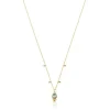 Gold Virtual Garden Necklace with labradorite and gemstones