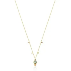 Gold Virtual Garden Necklace with labradorite and gemstones