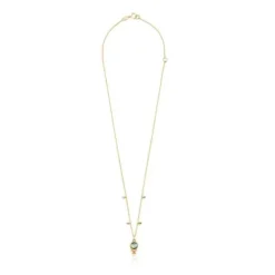 Gold Virtual Garden Necklace with labradorite and gemstones