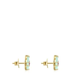 Gold with Amazonite and Ruby Vita butterfly Earrings