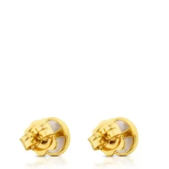 Gold with Mother-of-Pearl Camee Earrings