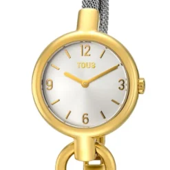Gold-colored IP Steel Hold Charms Watch with steel strap