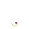 Gold-colored IP steel TOUS St. Tropez Steel Nose piercing with amethyst
