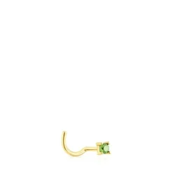 Gold-colored IP steel TOUS St. Tropez Steel Nose piercing with chrome diopside