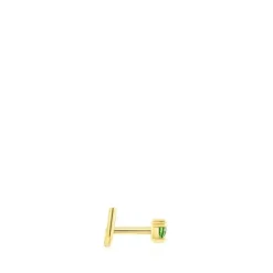 Gold-colored IP steel TOUS St. Tropez Steel Nose piercing with chrome diopside