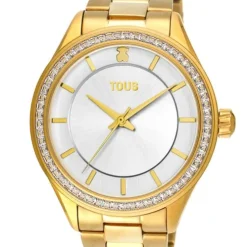 Gold-colored IP Steel T-Shine Watch with cubic zirconia