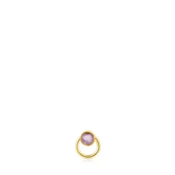 Gold-colored IP steel and amethyst Plump Piercing