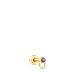 Gold-colored IP steel and amethyst Plump Piercing