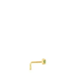 Gold-colored IP steel and garnet and peridot St. Tropez Nose piercing