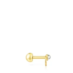 Gold-colored IP steel and labradorite Plump Piercing