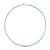 Green and blue braided thread Necklace with silver clasp Efecttous