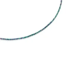 Green and blue braided thread Necklace with silver clasp Efecttous