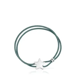 Green elastic Sweet Dolls Bracelet with silver star