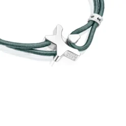 Green elastic Sweet Dolls Bracelet with silver star