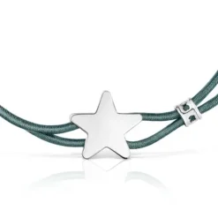 Green elastic Sweet Dolls Bracelet with silver star