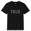 Green short-sleeved T-shirt TOUS Bear Faceted M