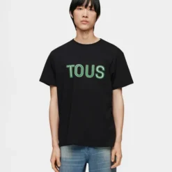 Green short-sleeved T-shirt TOUS Bear Faceted M