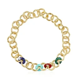Hold Gems Silver Vermeil Necklace with Gemstones