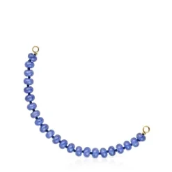 Hold Oval Bracelet with 18kt gold plating over silver and blue quartzite