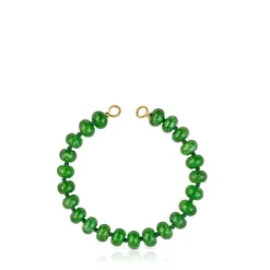 Hold Oval Bracelet with 18kt gold plating over silver and green quartzite