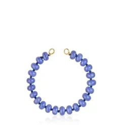 Hold Oval Bracelet with 18kt gold plating over silver and blue quartzite