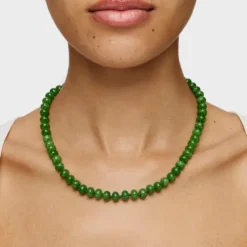 Hold Oval Choker with 18kt gold plating over silver and green quartzite
