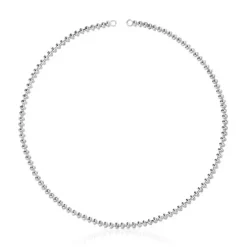 Hold Oval 51.5 cm short silver Necklace with ball motifs