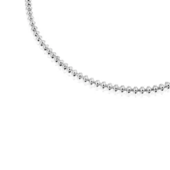 Hold Oval 51.5 cm short silver Necklace with ball motifs