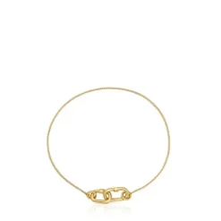 Hold Oval gold double chain Bracelet