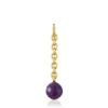 Hold Oval Pendant with 18kt gold plating over silver and amethyst